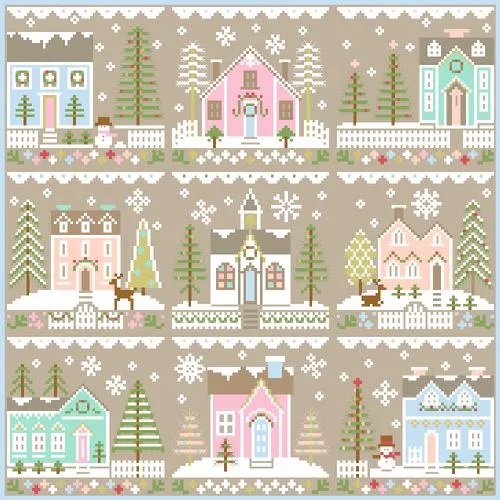 Counted Cross-Stitch Pattern: Glitter Village