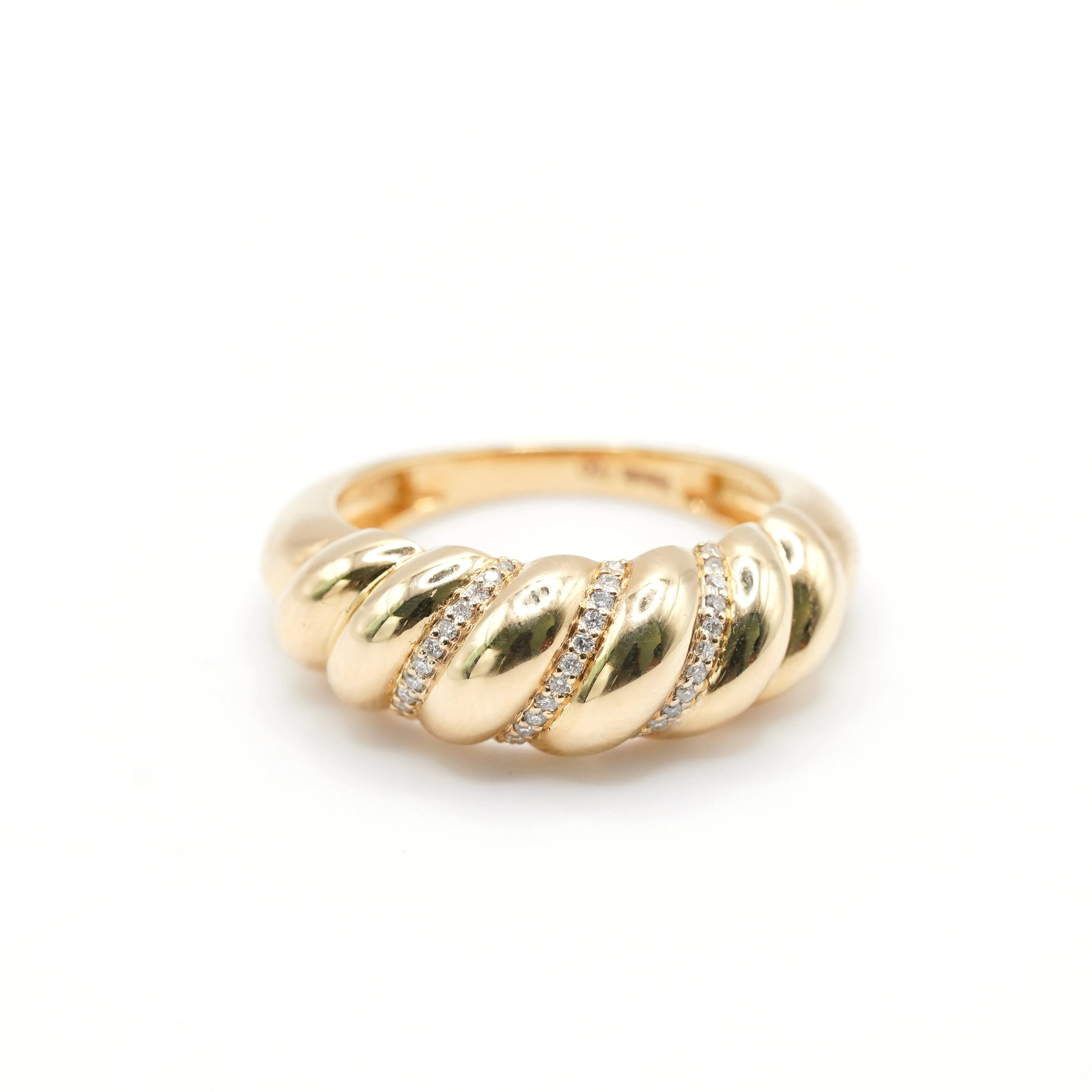 Croissant Ring with Diamonds