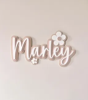 Daisy triple Layer Custom Acrylic Name