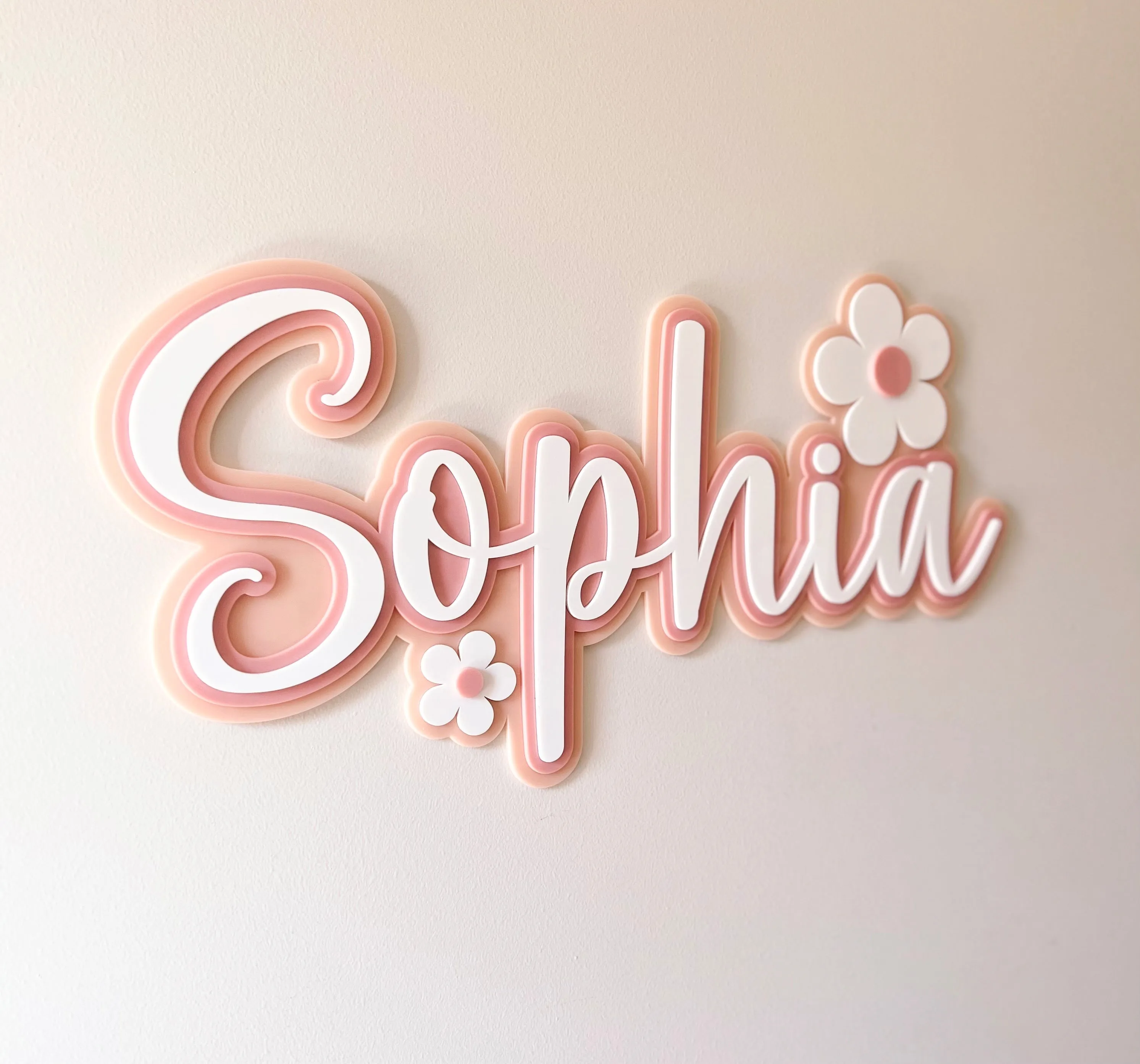 Daisy triple Layer Custom Acrylic Name