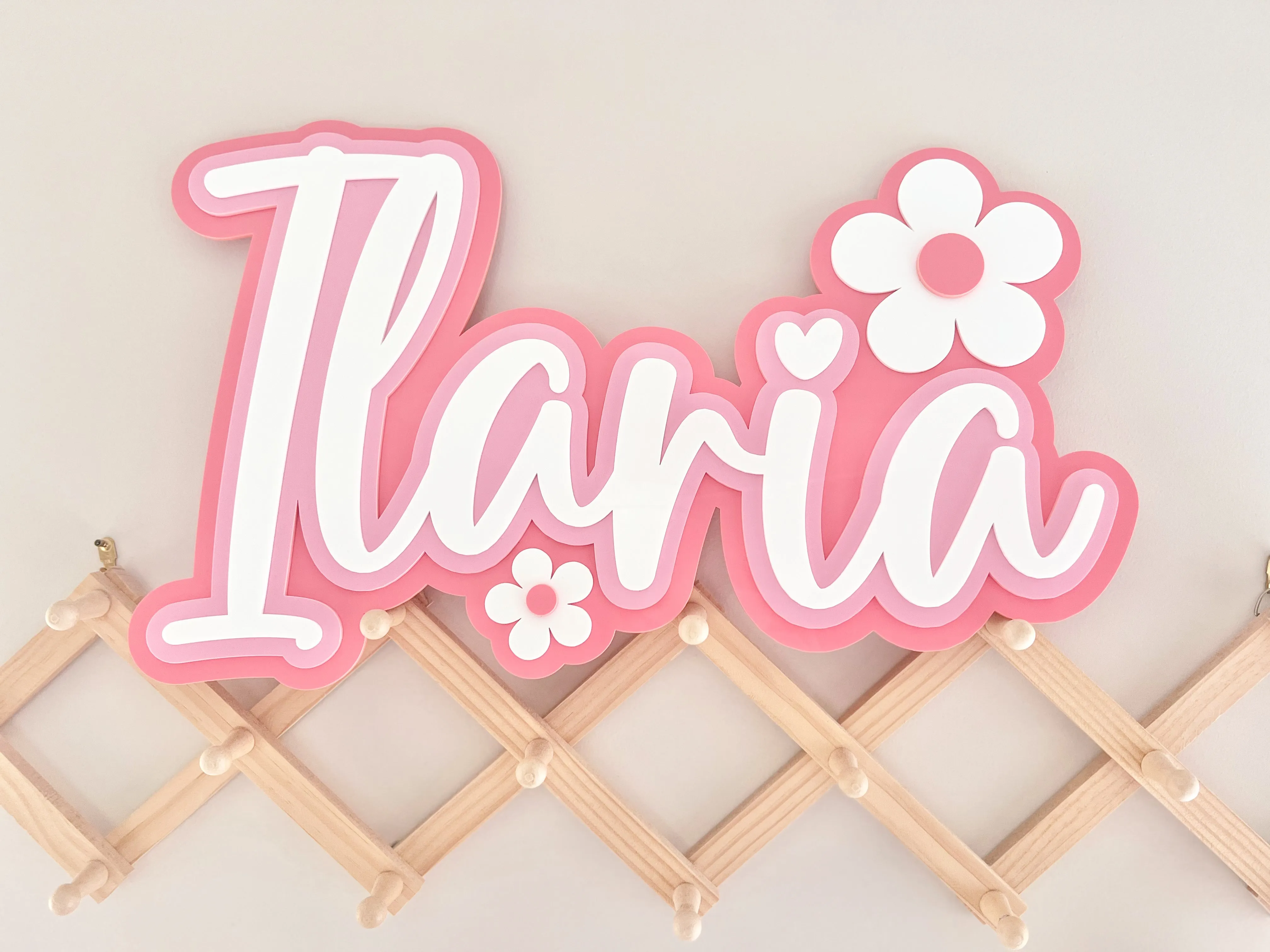 Daisy triple Layer Custom Acrylic Name