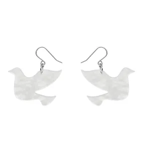 Dove Ripple Resin Drop Earrings - White