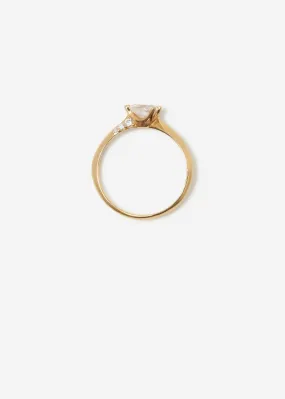 Drop Solitaire Ring Midi Pavé 0.3 - 0.5 Ct