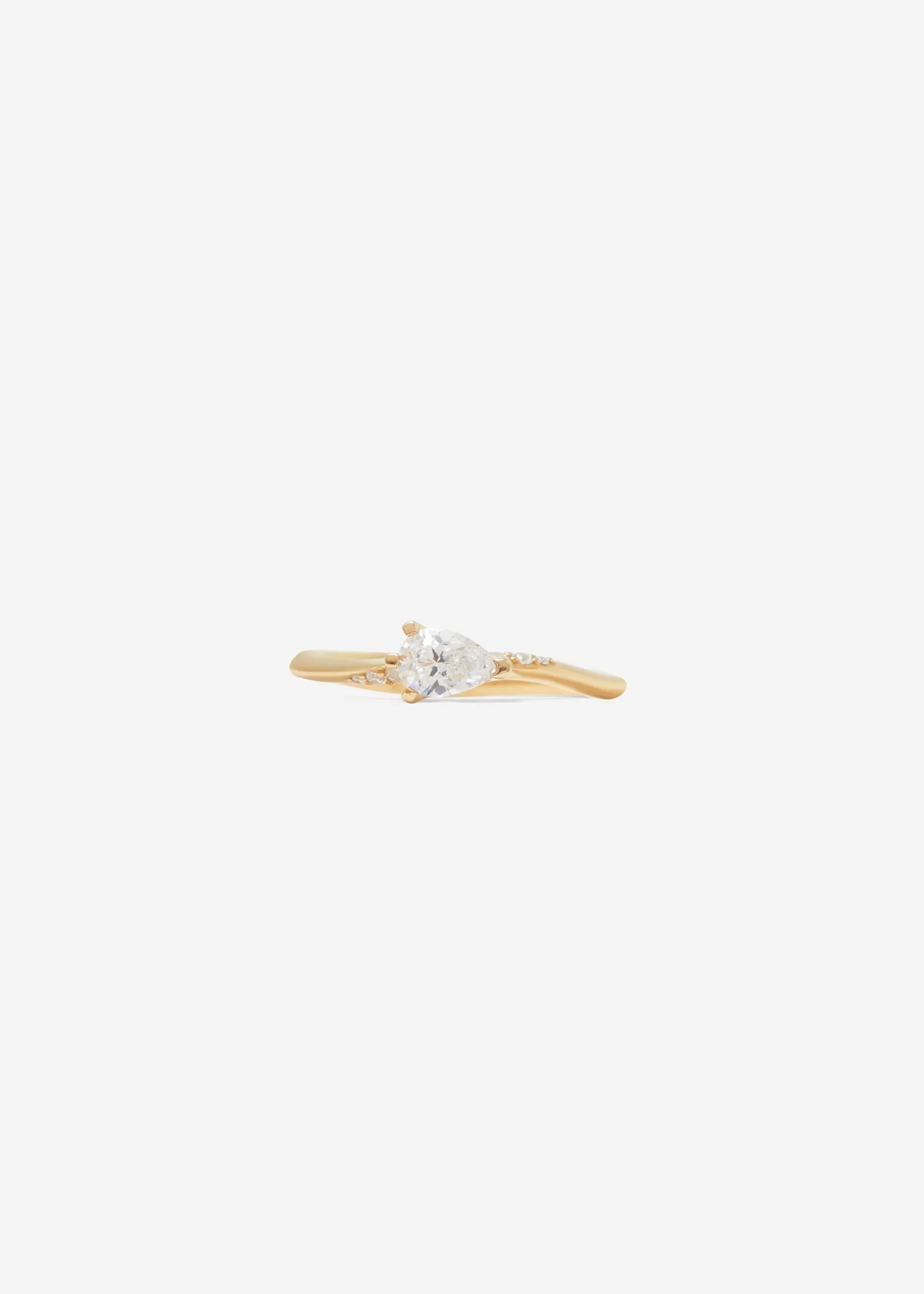 Drop Solitaire Ring Midi Pavé 0.3 - 0.5 Ct