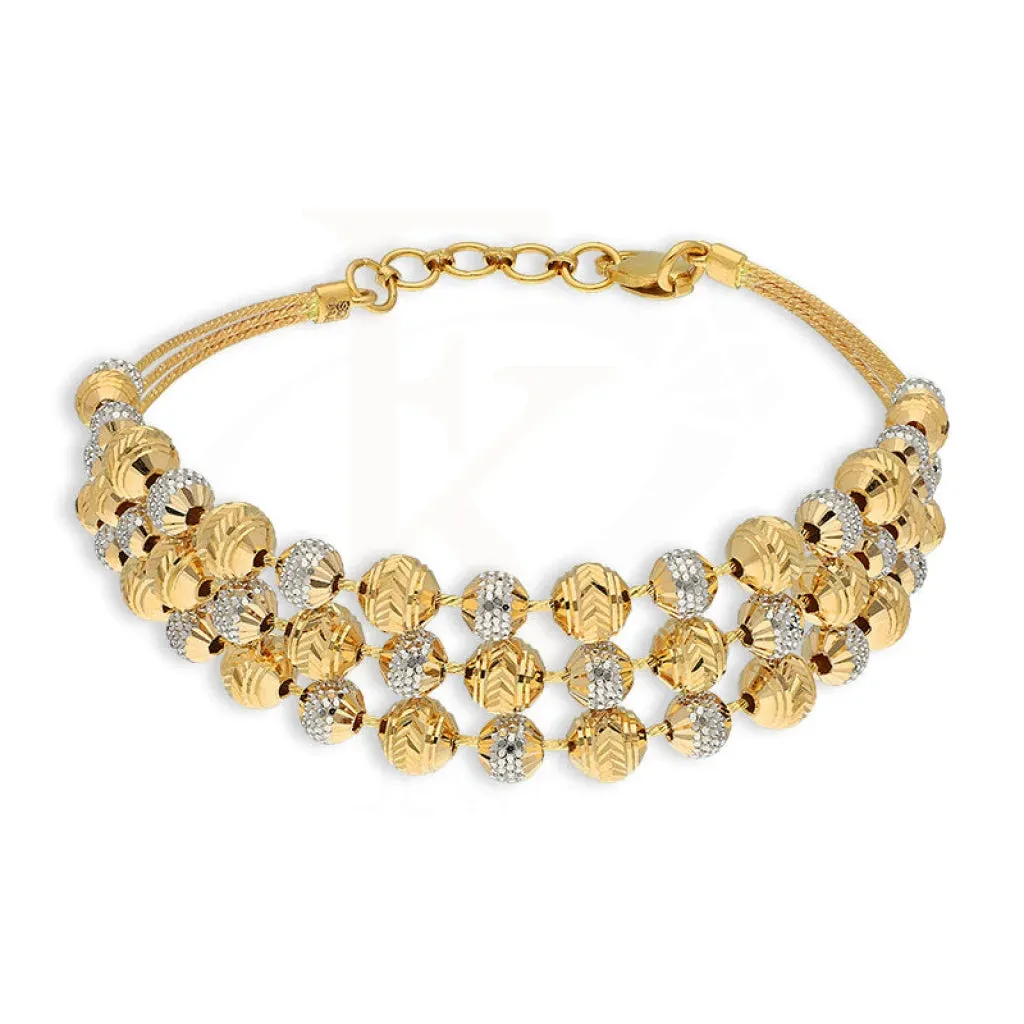 Dual Tone Gold Disco Balls Bracelet 22KT - FKJBRL22K5037