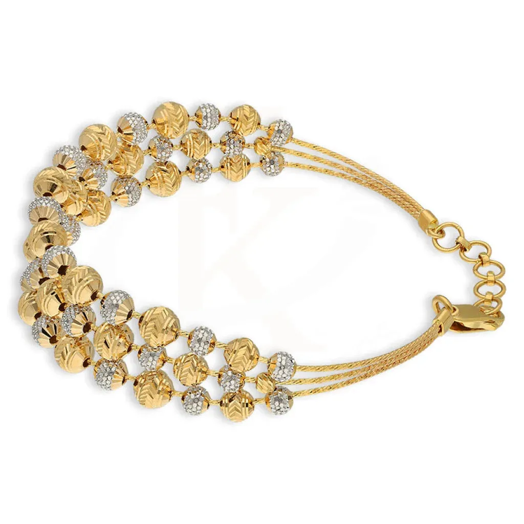 Dual Tone Gold Disco Balls Bracelet 22KT - FKJBRL22K5037