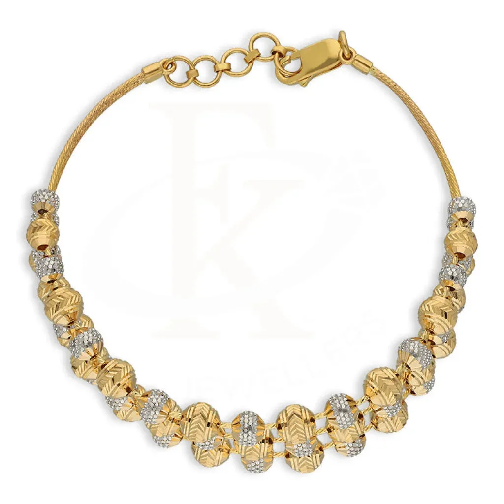 Dual Tone Gold Disco Balls Bracelet 22KT - FKJBRL22K5037