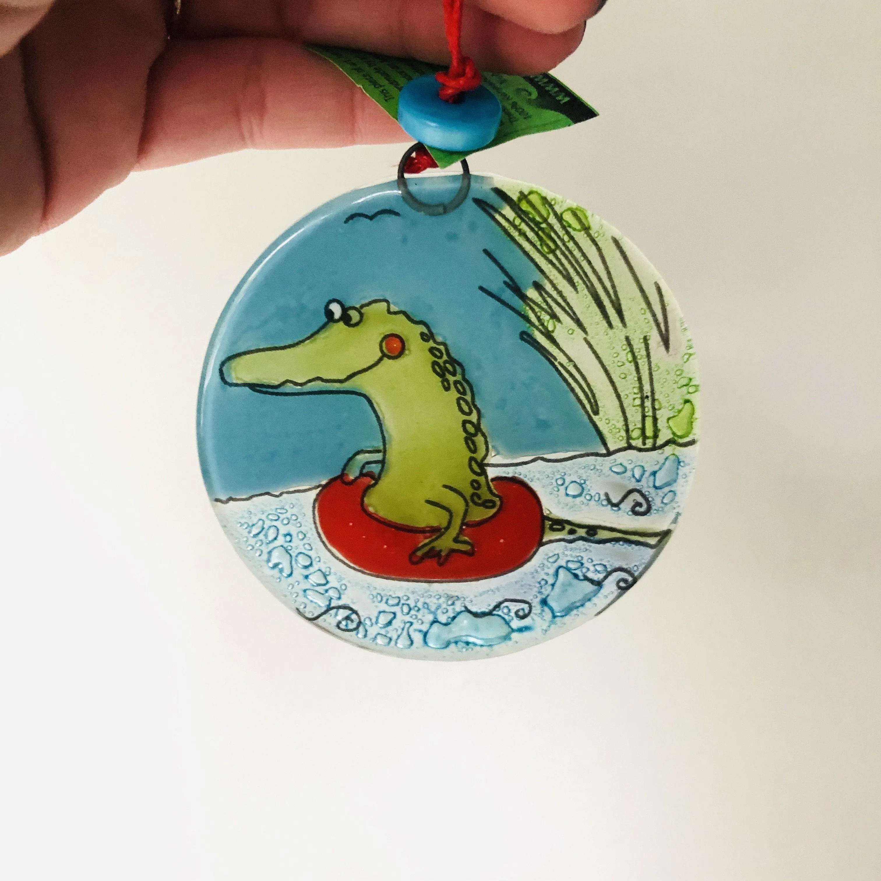 Fair Trade Ornament 104 Funny Alligator