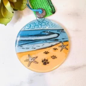 Fair Trade Ornament 14 Paw Print Beach