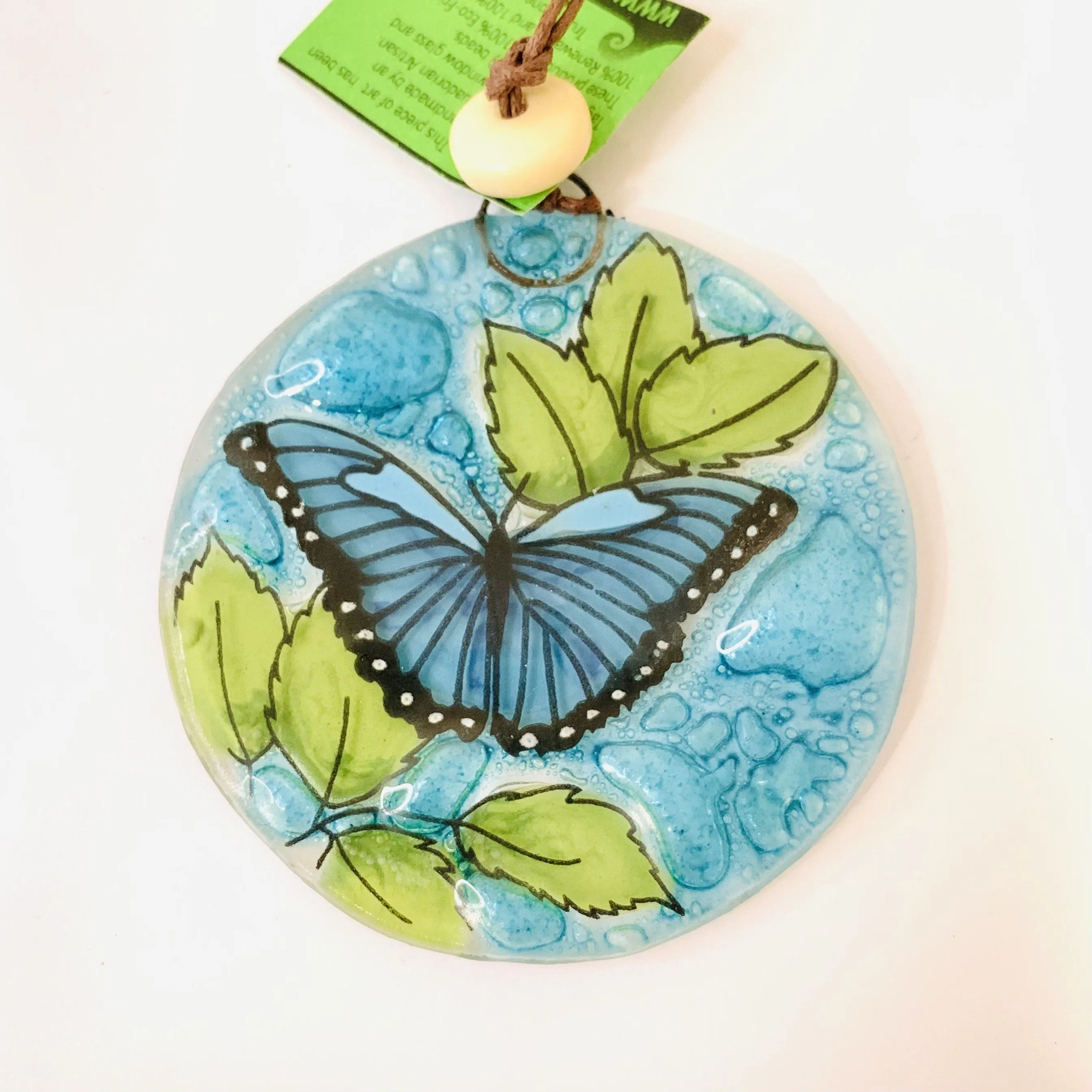 Fair Trade Ornament 20 Blue Butterfly