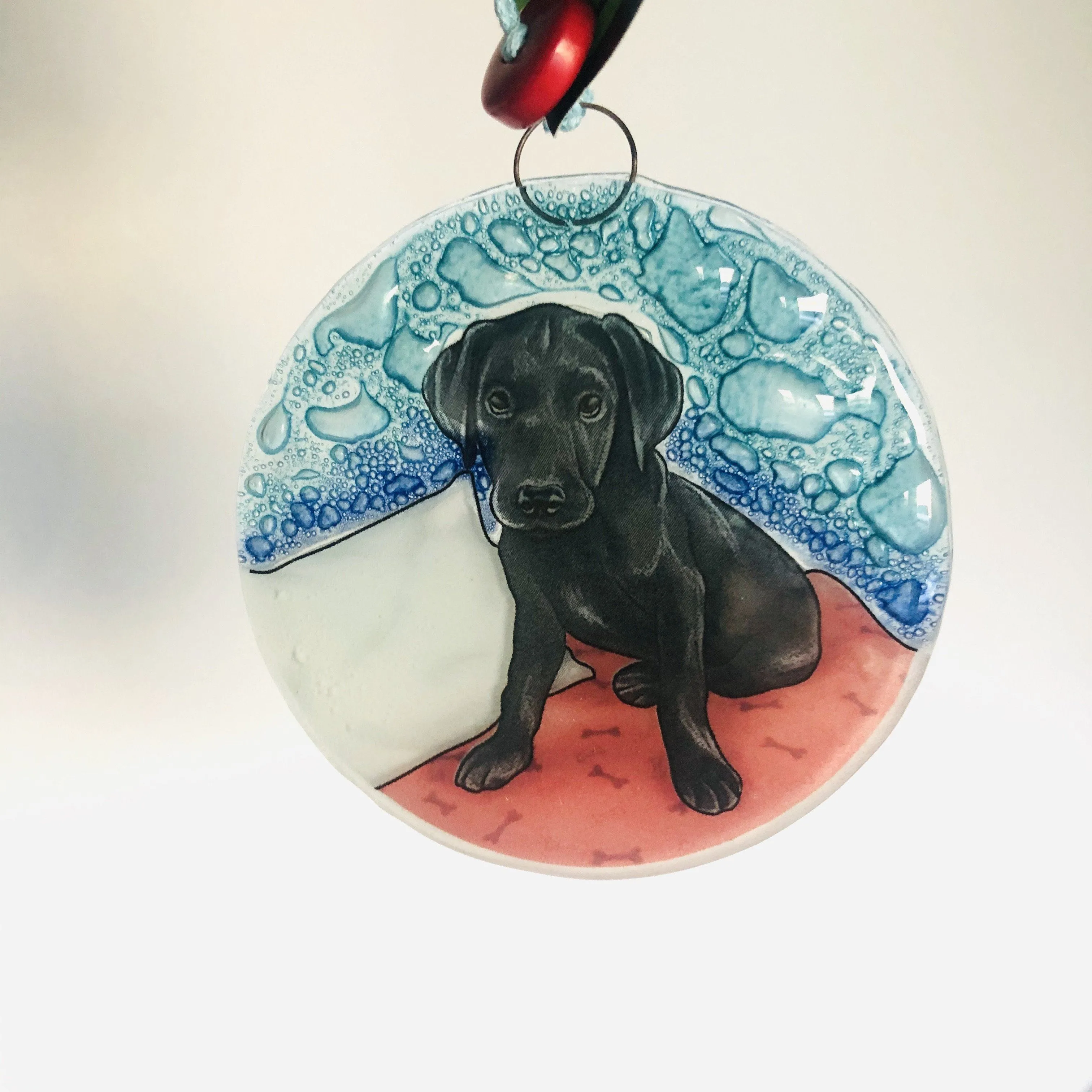 Fair Trade Ornament 9 Black Lab Puppy