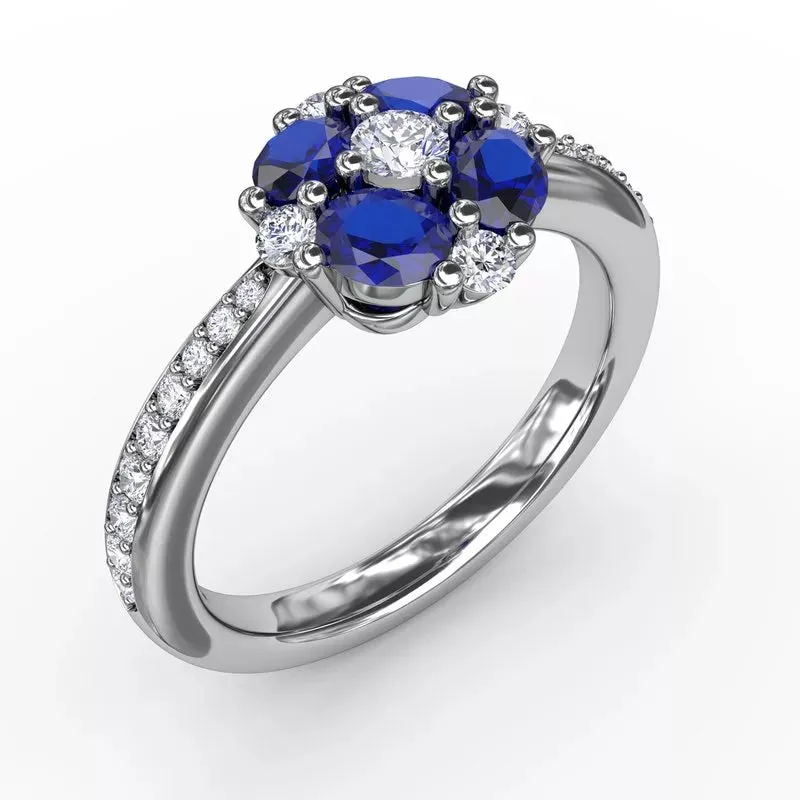 Fana Floral Sapphire and Diamond Ring