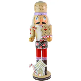 Gingerbread Chef Nutcracker Figure - Wooden Ginger Bread Theme Christmas Nutcracker Holiday Decoration