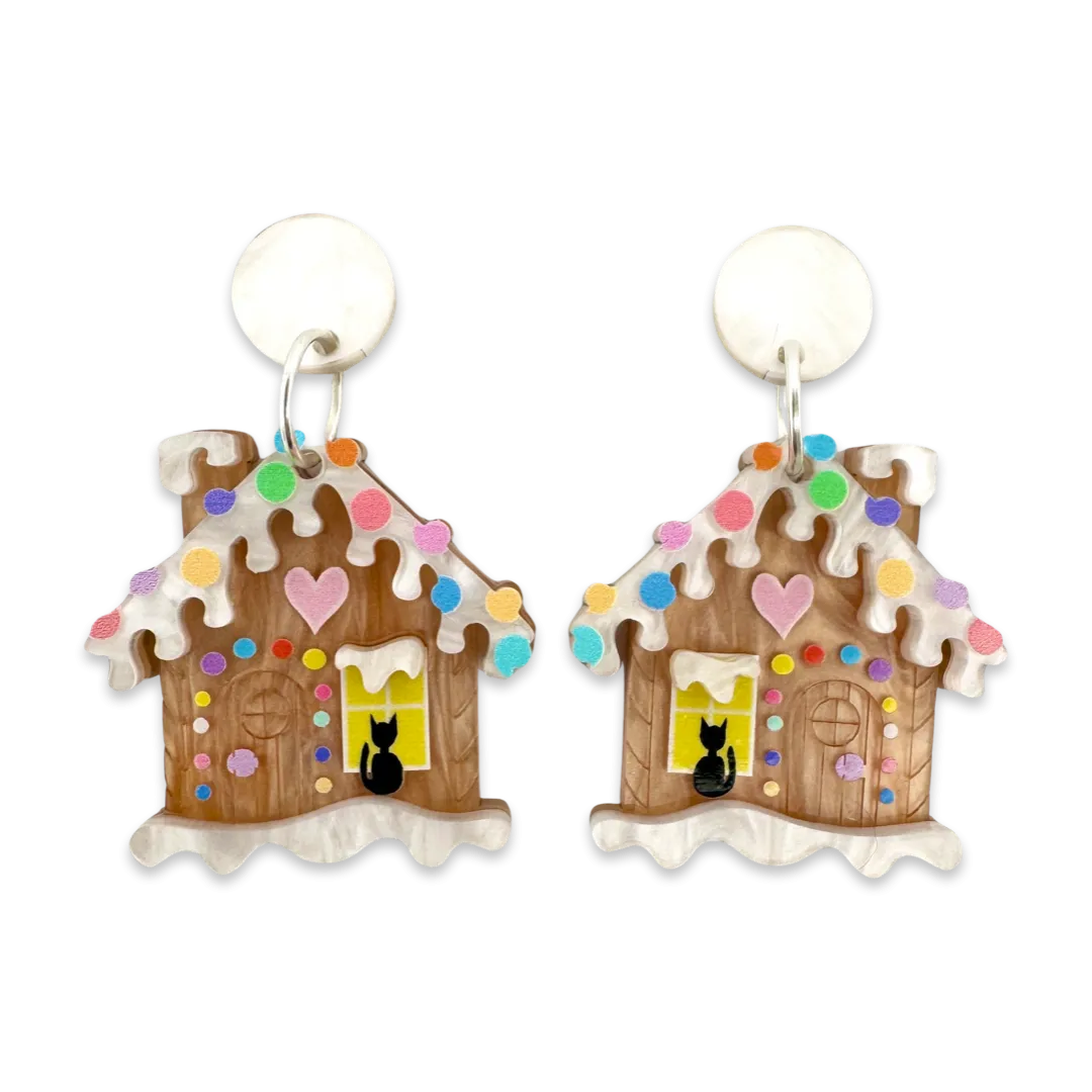 Gingerbread house  - earrings - Set of 2