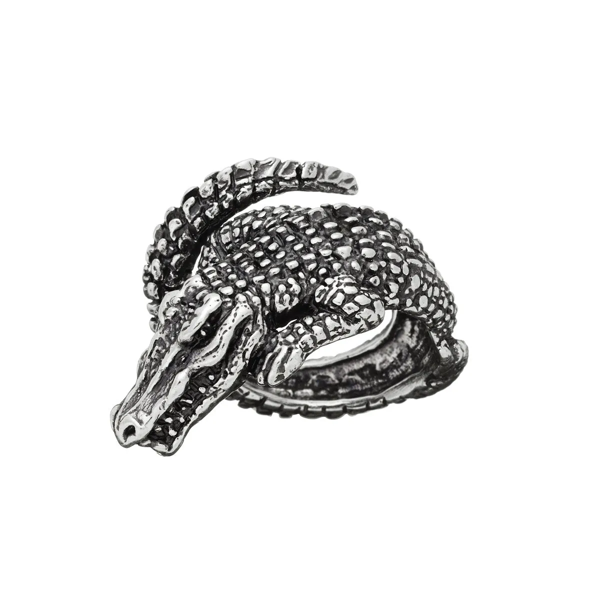 Giovanni Raspini Crocodile Sterling Silver Men's Ring