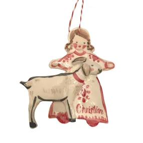 Girl with Goat Ornament