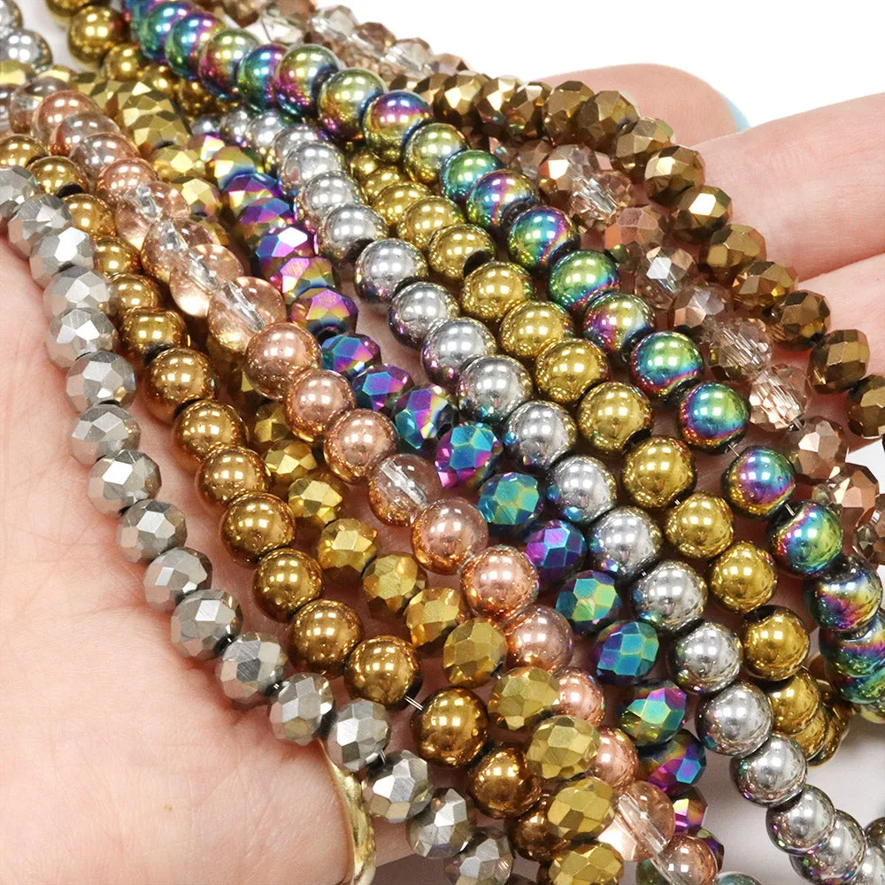 Glass Bead Bundle Metallic Mix - 10 Strands