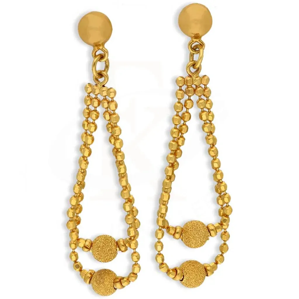 Gold Balls Shaped Drop Earrings 22KT - FKJERN22K3170