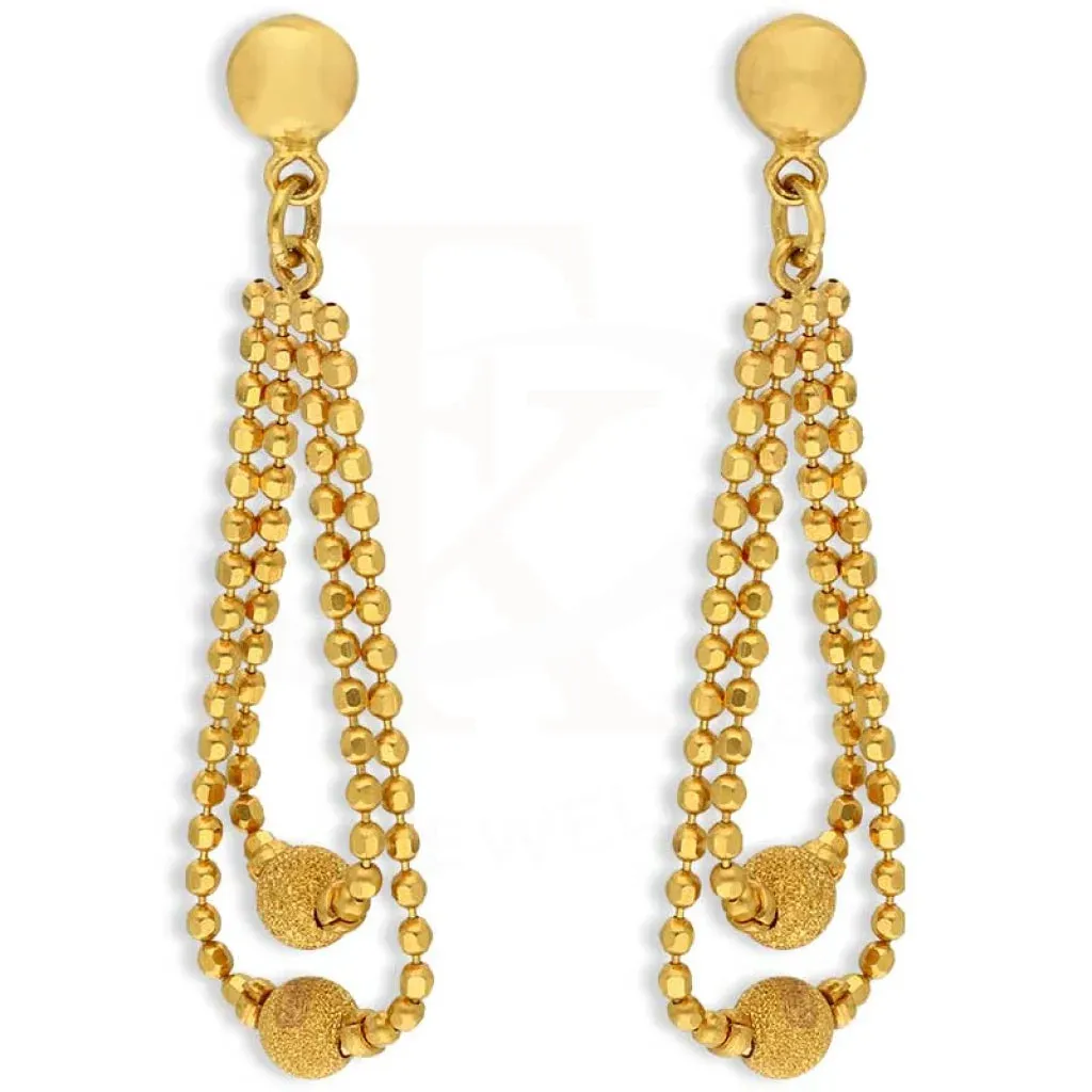 Gold Balls Shaped Drop Earrings 22KT - FKJERN22K3170