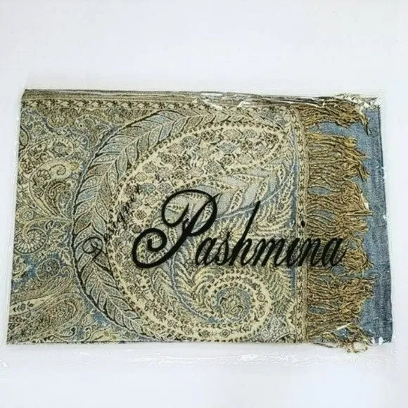 Gorgeous Reversible Paisley Pashmina Shawl Evening Wrap