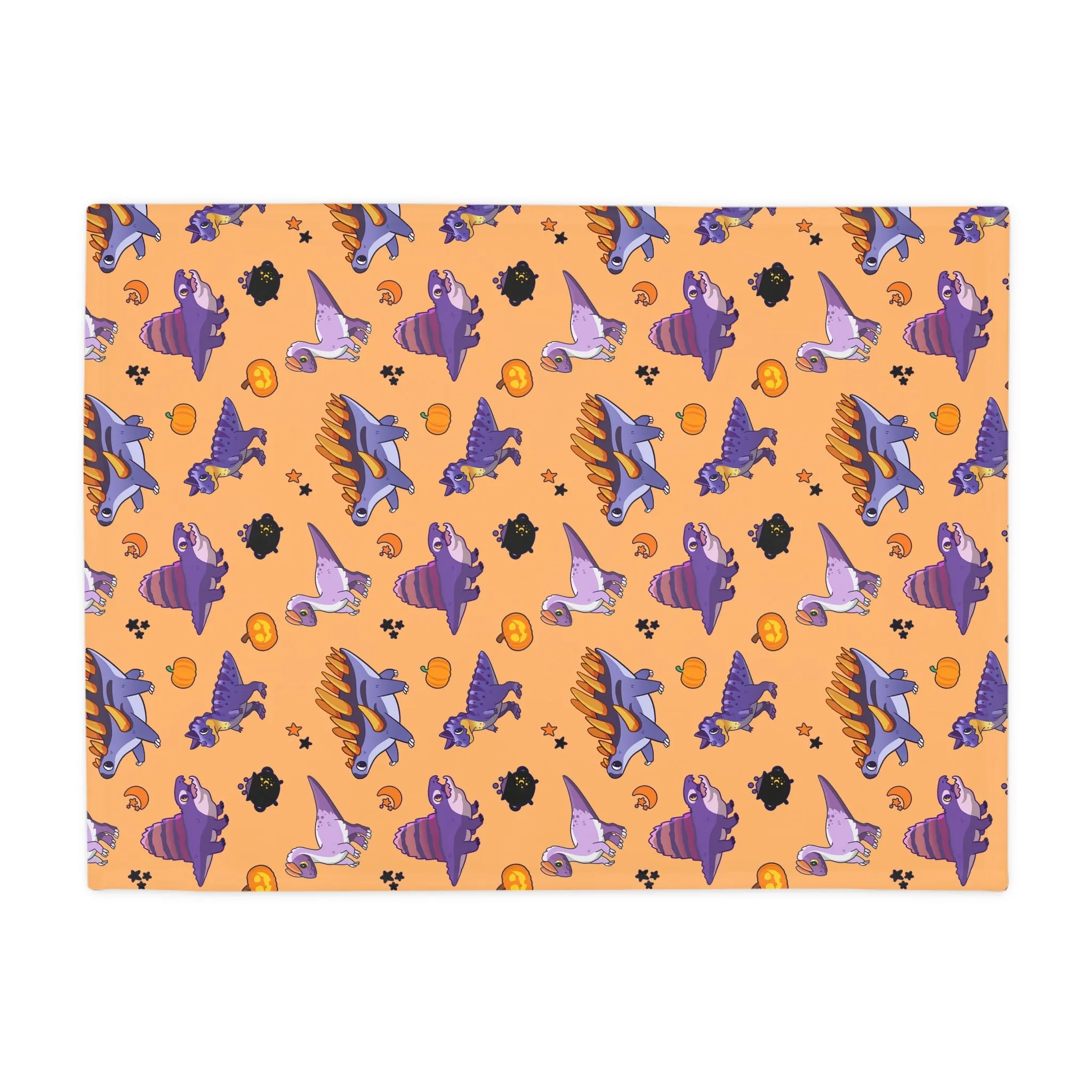 Halloween Dinos - Orange Plush Fleece Blanket (Australia Edition)