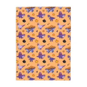 Halloween Dinos - Orange Plush Fleece Blanket (Australia Edition)