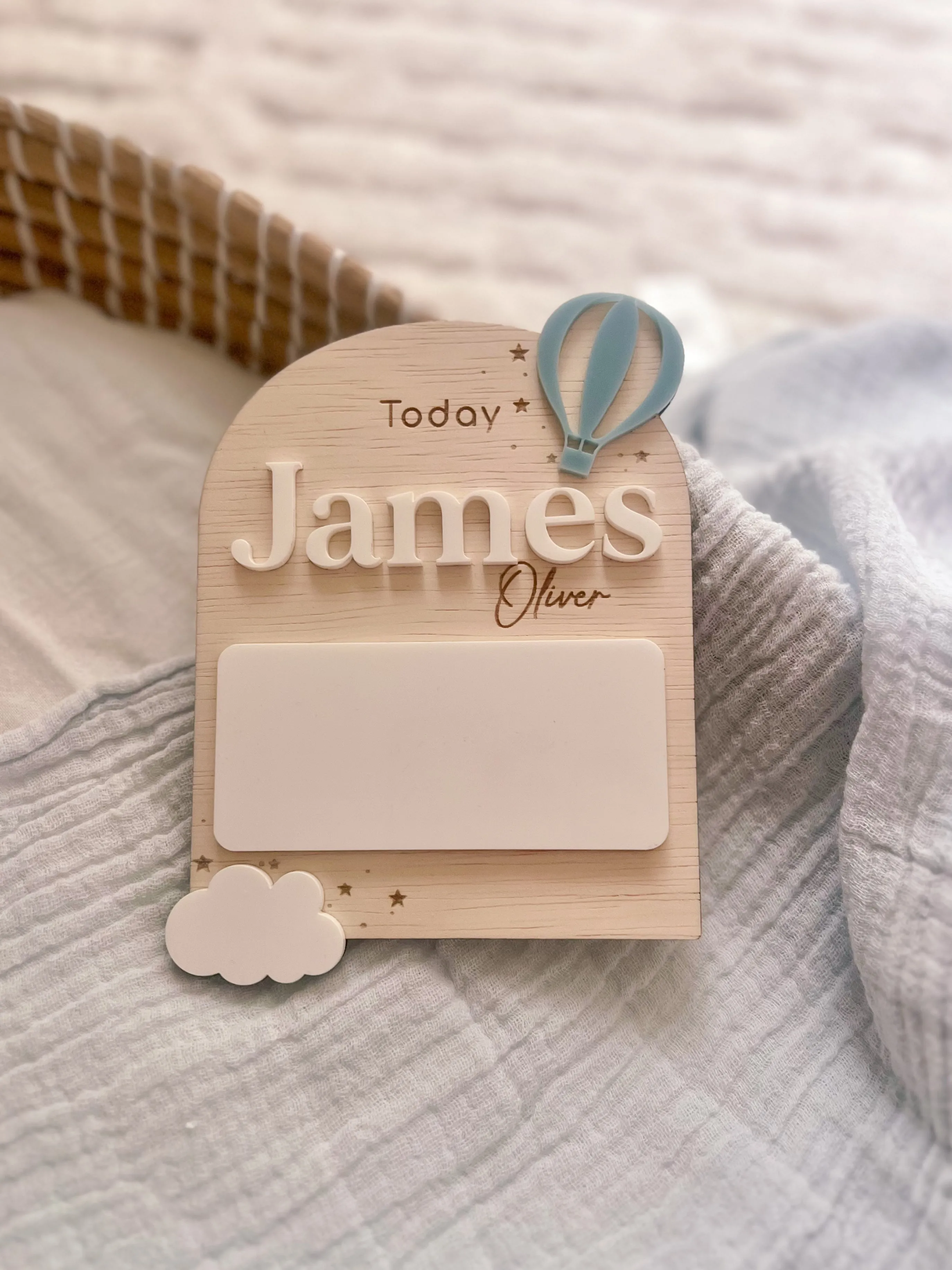 Hot Air Balloon “Today" Name Plaque