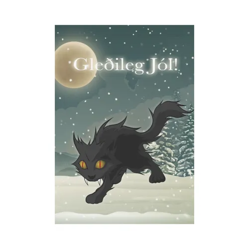 Iceland Yule Cat Garden Flag - Gledileg Jol A0