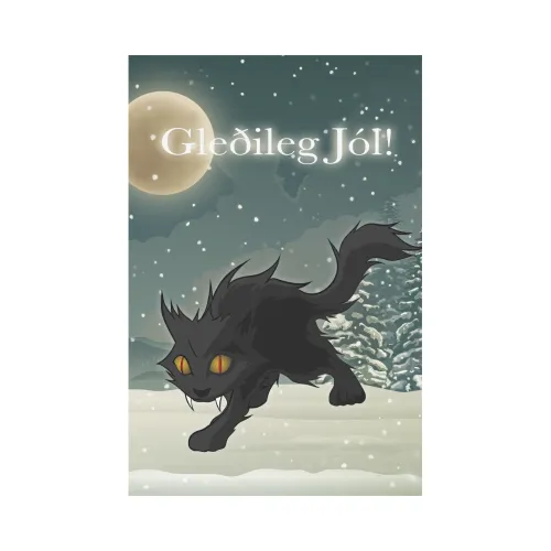 Iceland Yule Cat Garden Flag - Gledileg Jol A0