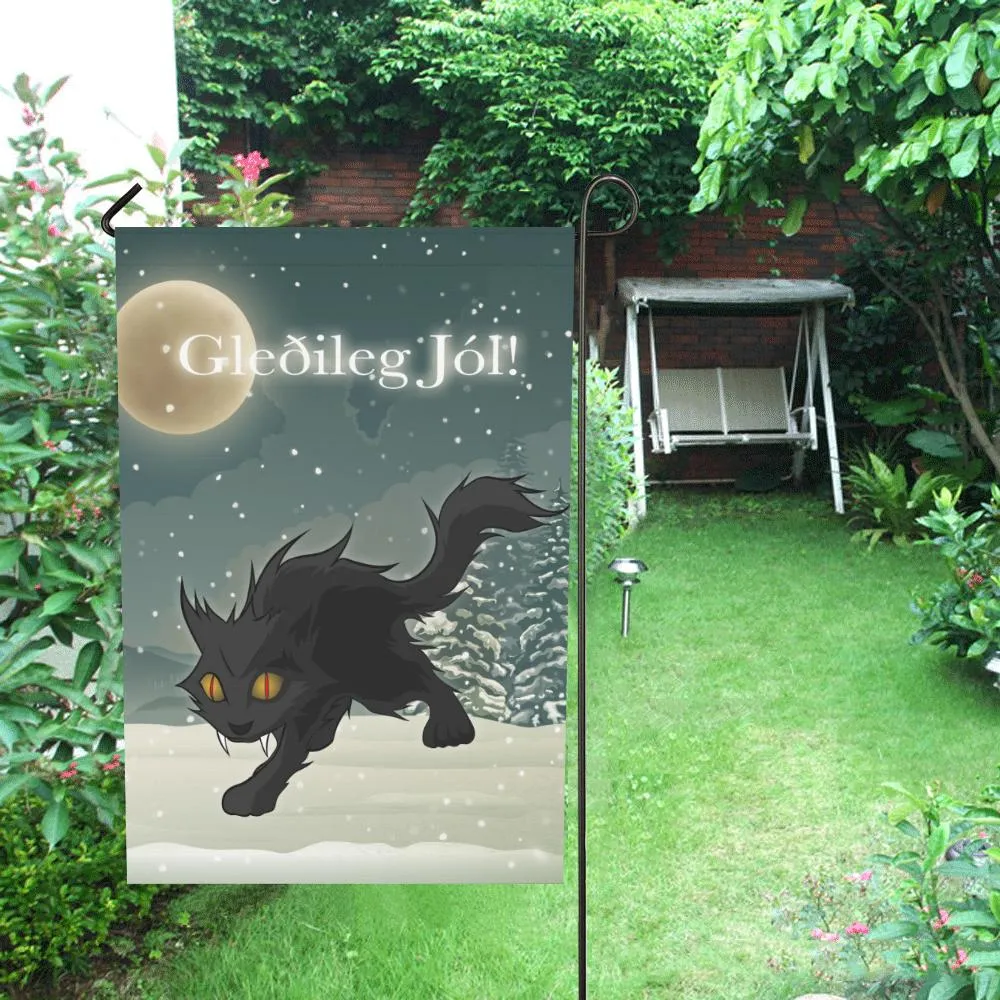 Iceland Yule Cat Garden Flag - Gledileg Jol A0