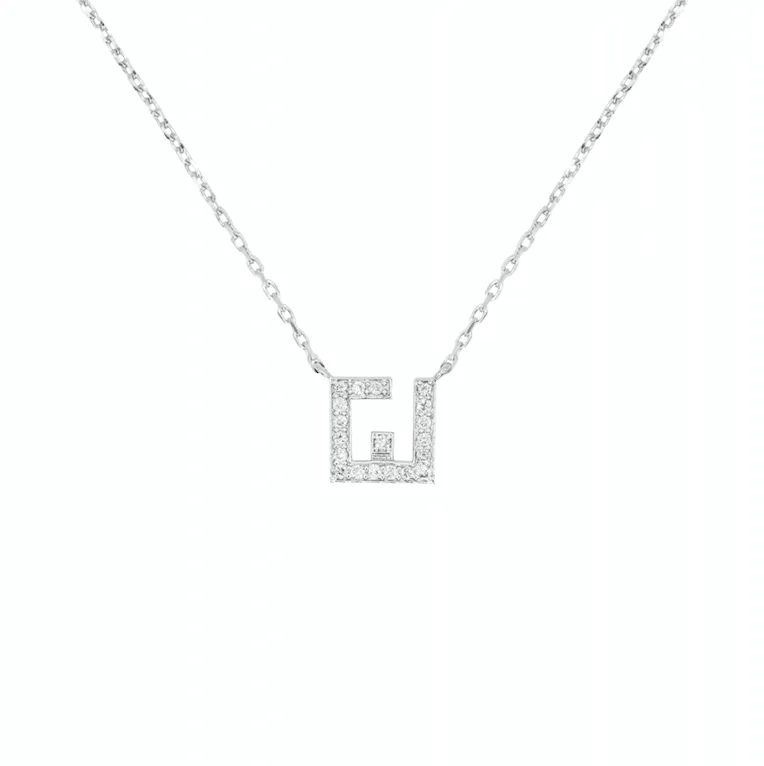 Kufi Diamond Initial Necklace