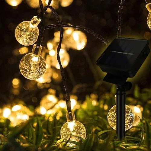 Led Ball Lights For Decoration | Solar Yellow Crystal Ball Lights