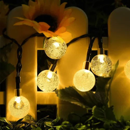 Led Ball Lights For Decoration | Solar Yellow Crystal Ball Lights