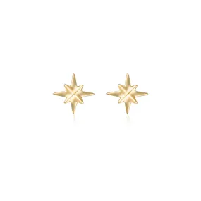 Linda Tahija North Star Stud Earrings, Gold or Silver