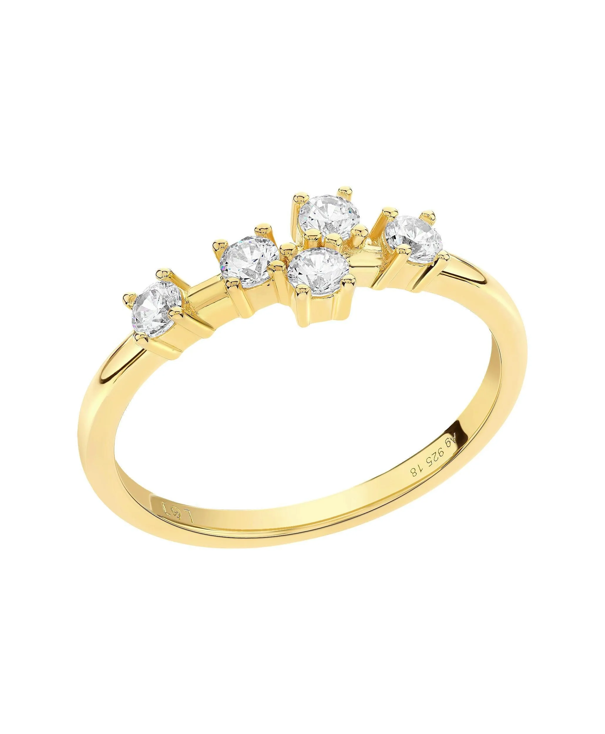 Lova Ring White 18ct Gold Plated