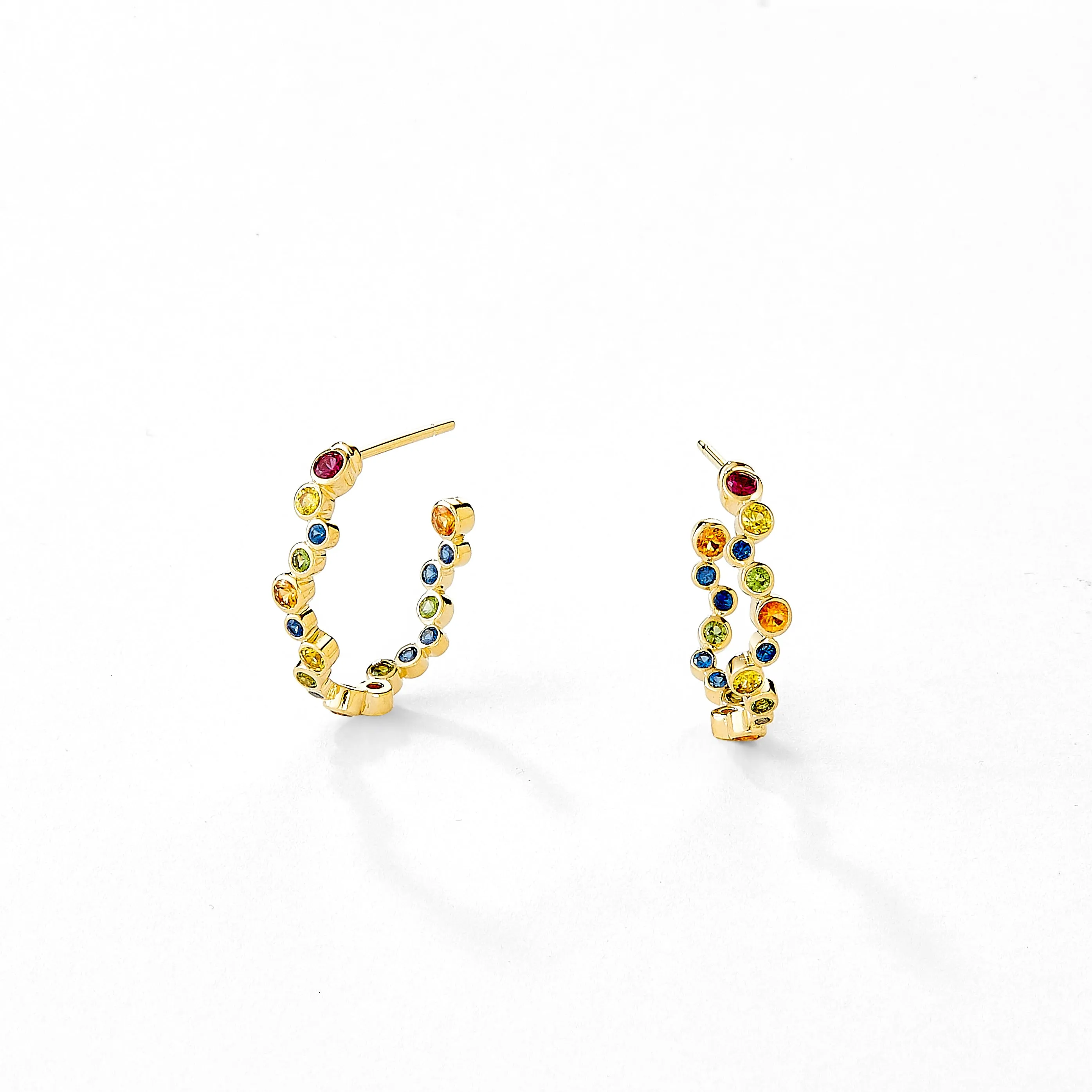 Multi Sapphire Oval Hoops