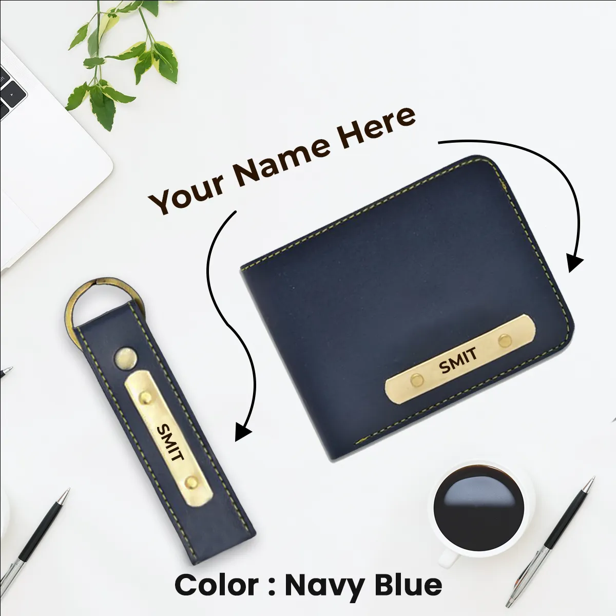 Name Wallet and Keychain Combo