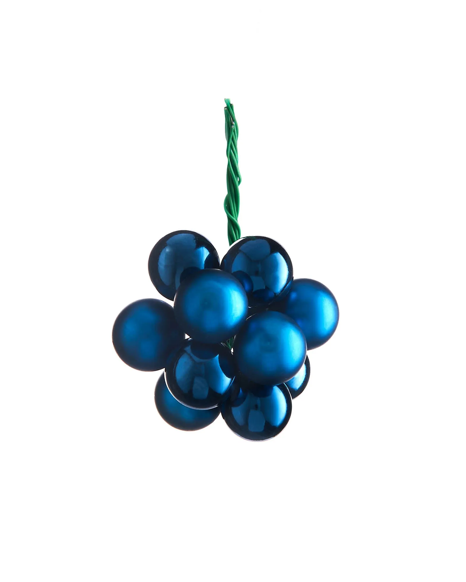 Navy Blue Glass Berry Cluster Baubles, 10 Pack