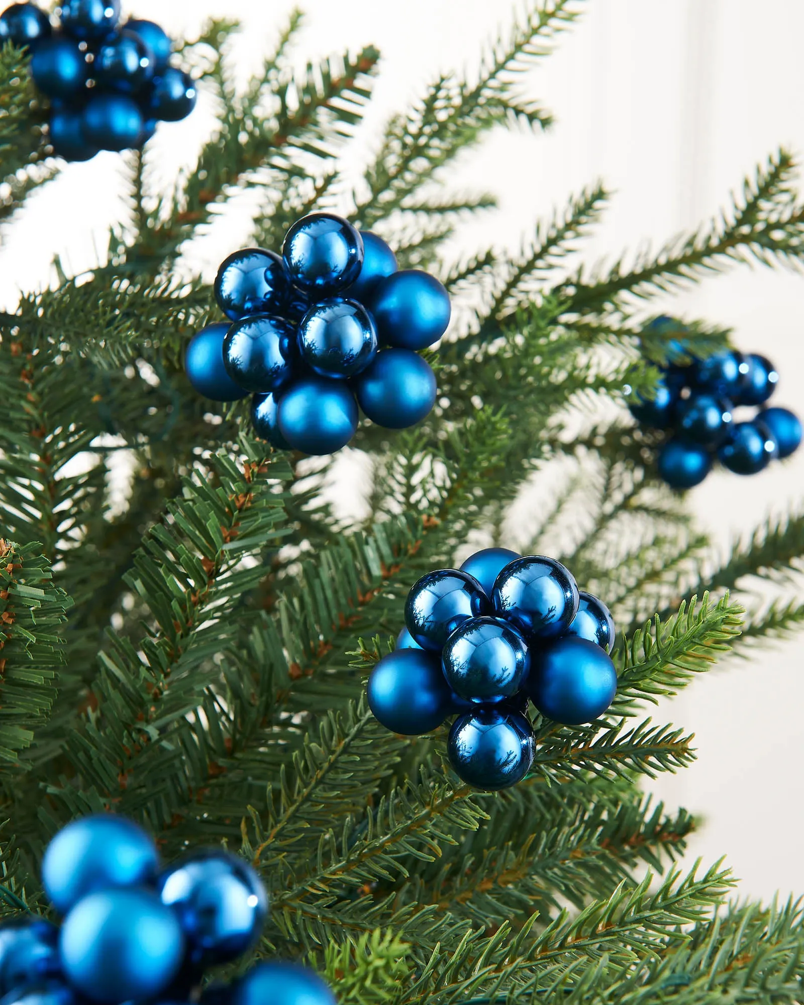 Navy Blue Glass Berry Cluster Baubles, 10 Pack