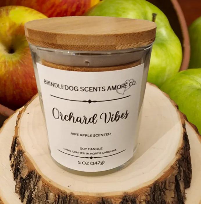 Orchard Vibes 5 oz Handcrafted Soy Candle Clear Jar