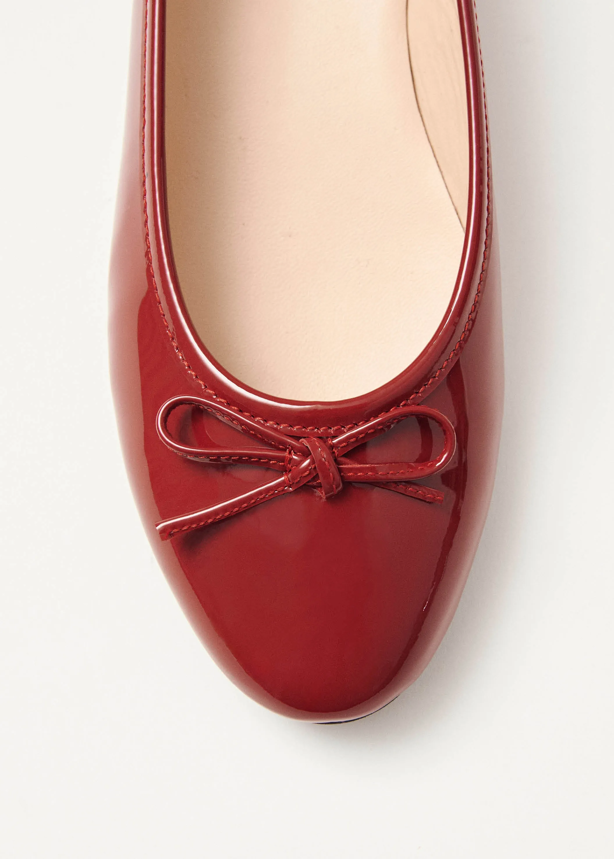 Oriana Onix Red Leather Ballet Flats