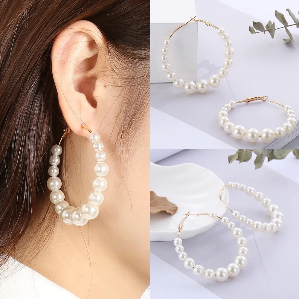 Pearl Circle Earrings