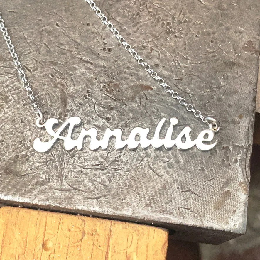 Personalised name necklace.