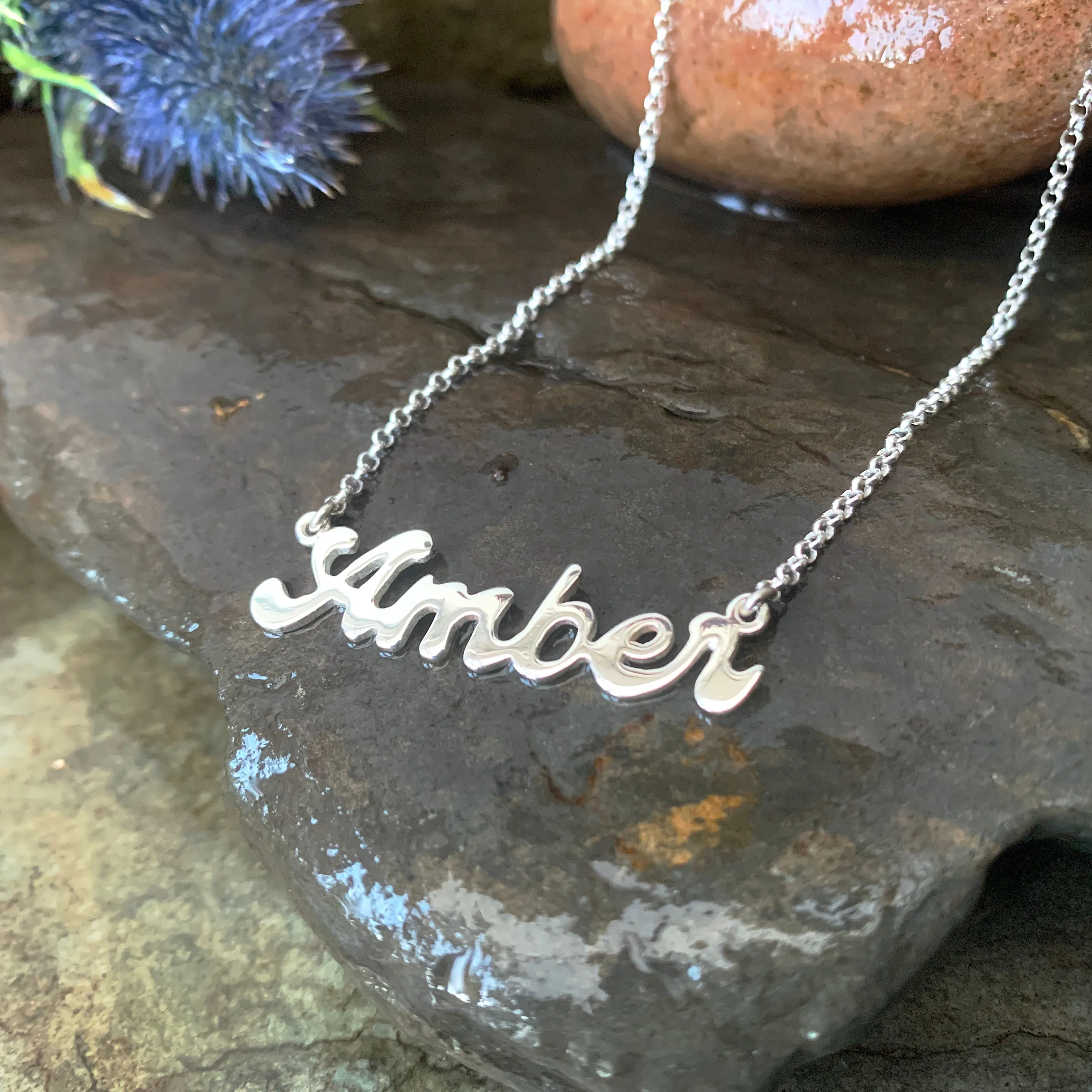 Personalised name necklace.