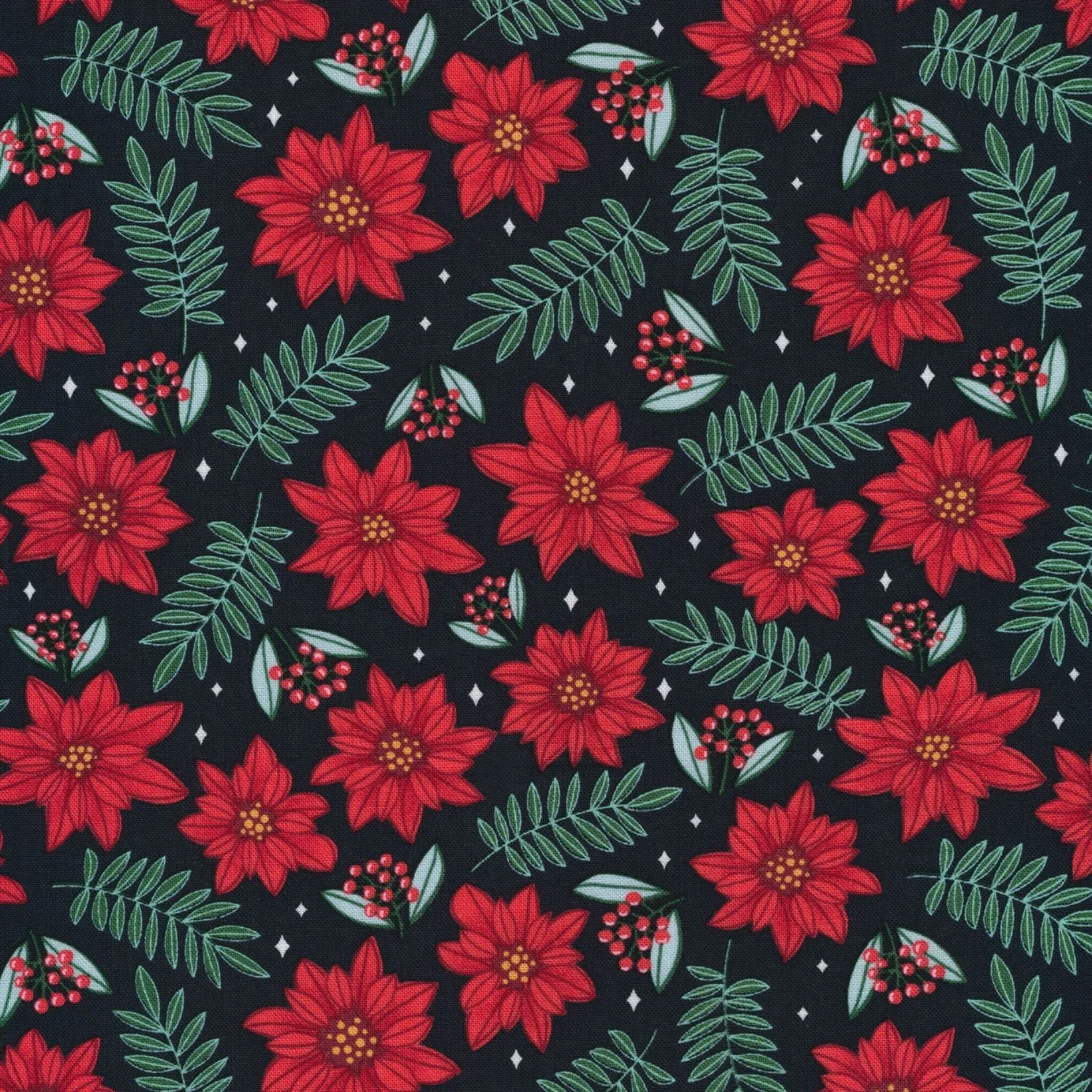 Poinsettia Parade Organic Poplin