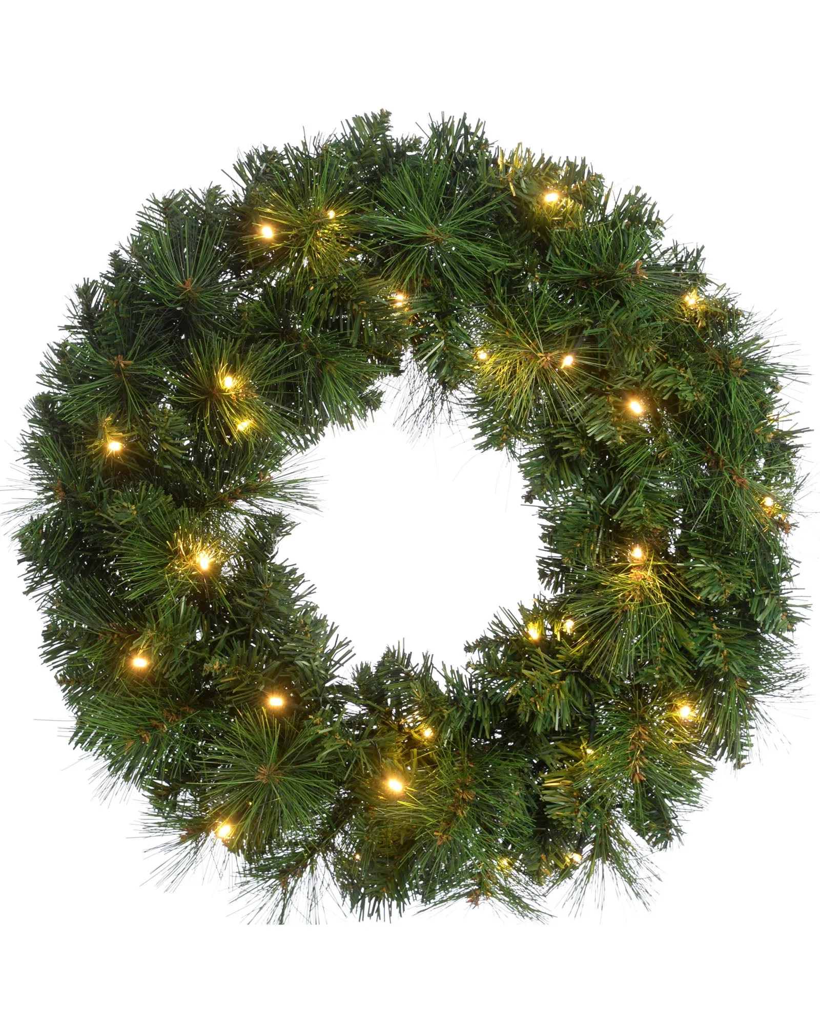 Pre-Lit Alberta Spruce Wreath, 60 cm