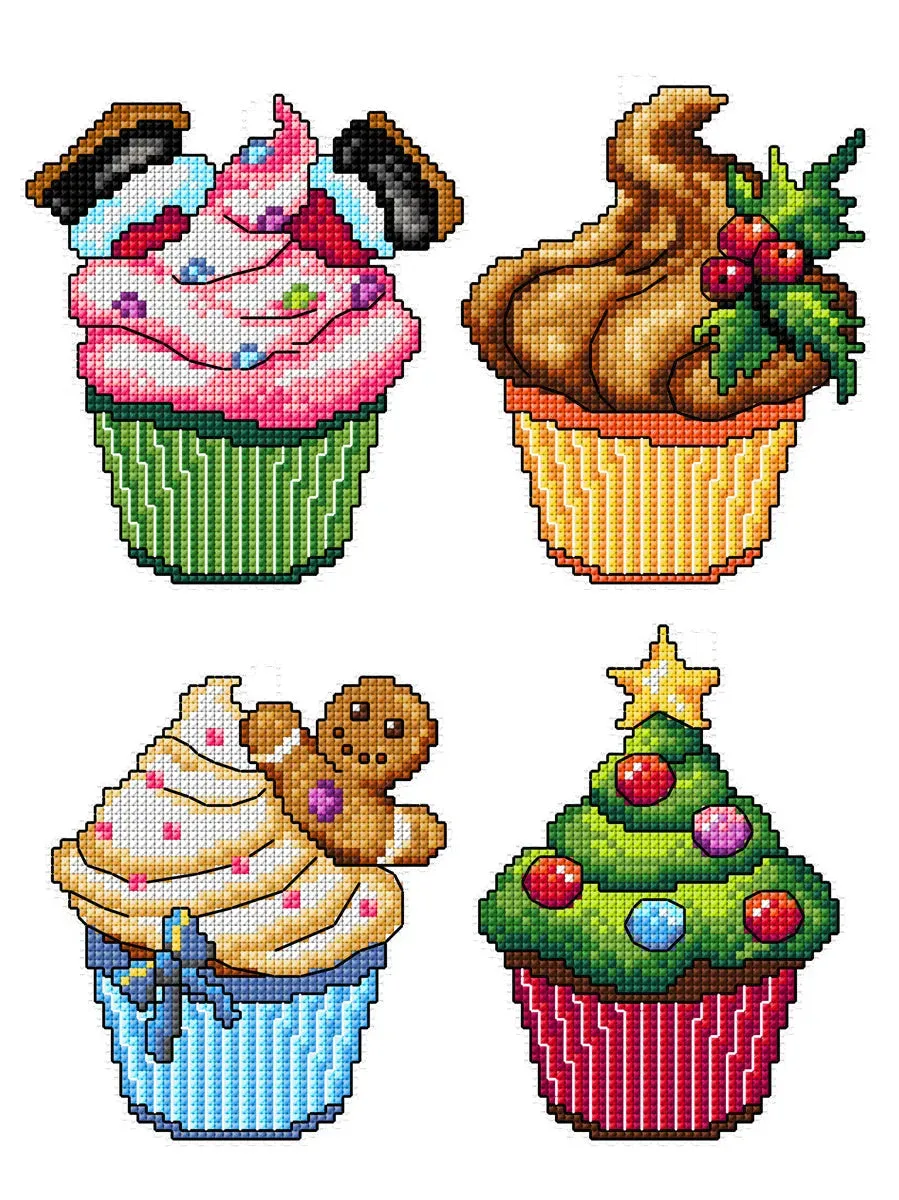 "Christmas Cupcakes" 172CS Counted Cross-Stitch Kit