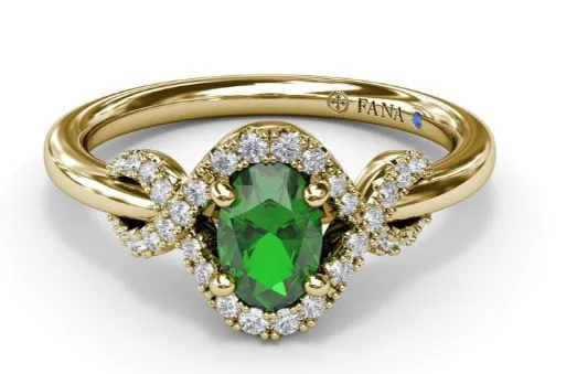 "Love Knot" Emerald and Diamond Ring