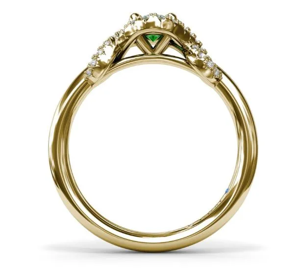 "Love Knot" Emerald and Diamond Ring