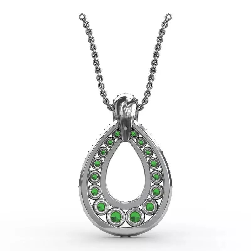 "Steal The Spotlight" Emerald and Diamond Pendant